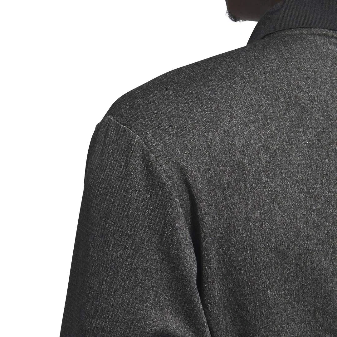 Adidas Men's Essentials Heathered Long Sleeve Polo 2023 - Black 8 Adidas Men's Essentials Heathered Long Sleeve Polo 2023 - Black - Image 6