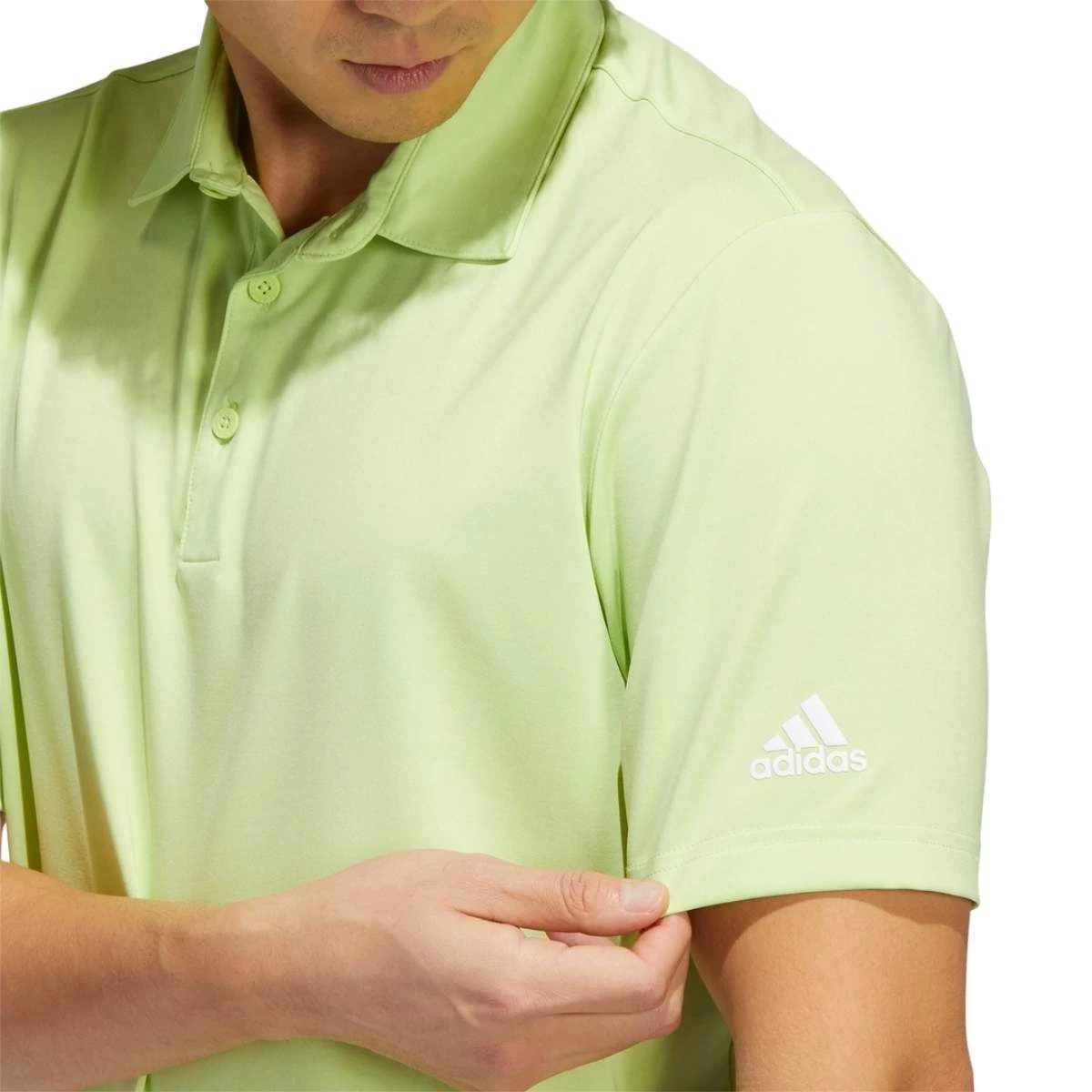Adidas Men's 2022 Ultimate365 Heather Polo - Pulse Lime 6 Adidas Men's 2022 Ultimate365 Heather Polo - Pulse Lime - Image 4
