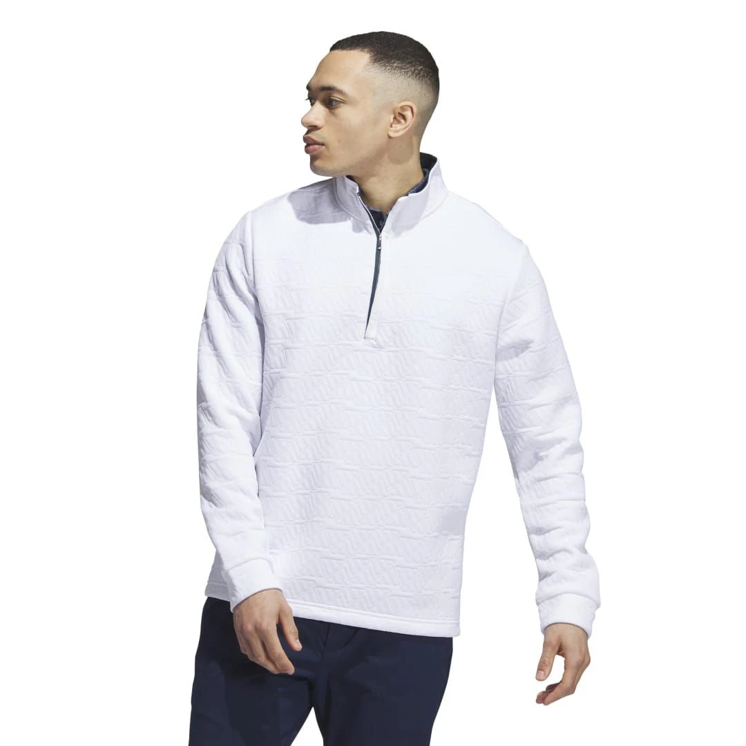 Adidas Men's DWR Quarter-Zip Sweatshirt 2023 - White 3 Adidas Men's DWR Quarter-Zip Sweatshirt 2023 - White