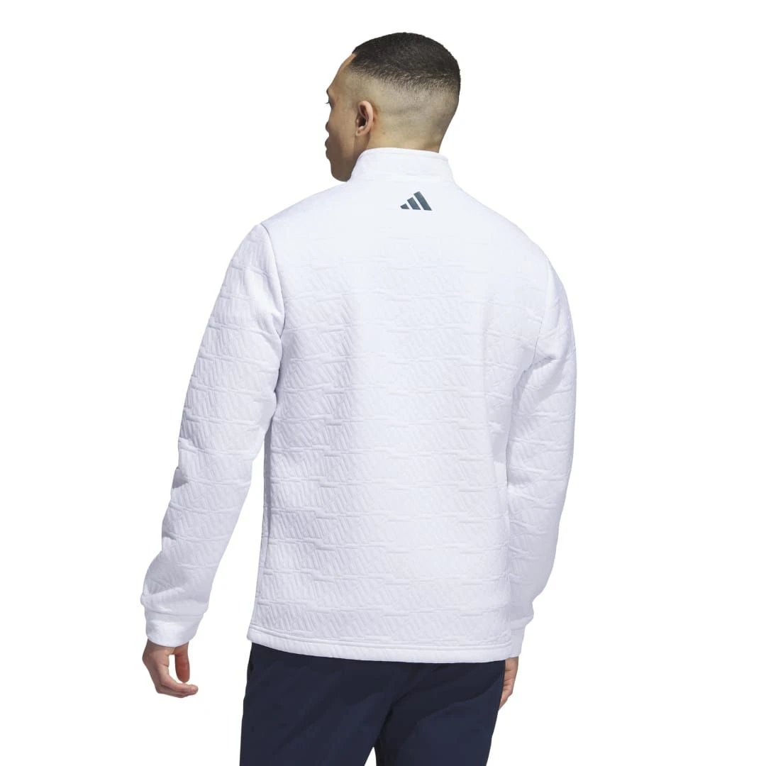 Adidas Men's DWR Quarter-Zip Sweatshirt 2023 - White 4 Adidas Men's DWR Quarter-Zip Sweatshirt 2023 - White - Image 2