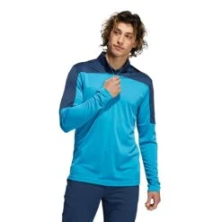 Adidas Men's Lightweight UV Quarter-Zip Sweatshirt - Sonic Aqua