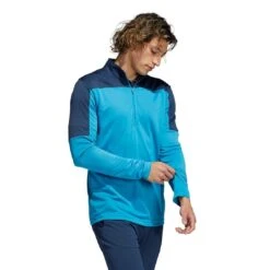 Adidas Men's Lightweight UV Quarter-Zip Sweatshirt - Sonic Aqua -golf adidas mens lightweight uv quarter zip sweatshirt sonic aqua 126267 c 3
