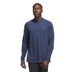 Adidas Men's Ultimate365 Tour PRIMEKNIT Long Sleeve Polo 2023 - Navy