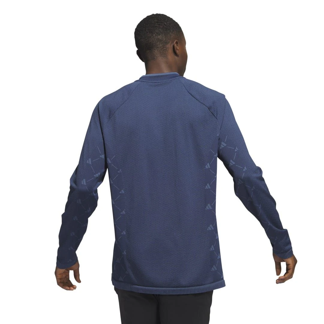 Adidas Men's Ultimate365 Tour PRIMEKNIT Long Sleeve Polo 2023 - Navy 4 Adidas Men's Ultimate365 Tour PRIMEKNIT Long Sleeve Polo 2023 - Navy - Image 2