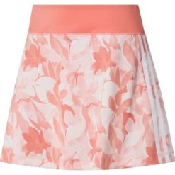 Adidas Women's 2023 Floral 15 Inch Golf Skort - Coral