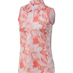 Adidas Women's 2023 Floral Sleeveless Polo - Coral