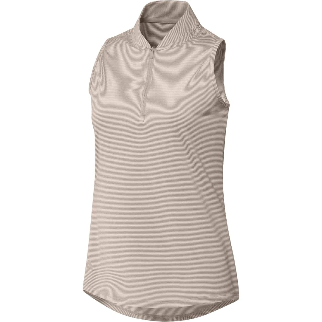 Adidas Women's 2023 Two Color Ottoman Polo - Taupe 3 Adidas Women's 2023 Two Color Ottoman Polo - Taupe