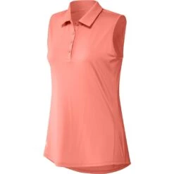 Adidas Women's 2023 Ultimate365 Sleeveless Solid Golf Polo - Coral