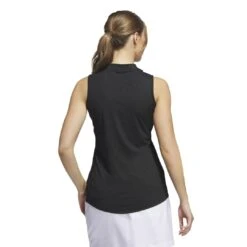 golf -golf adidas womens embossed sleeveless polo 2023 black 145045 c 2