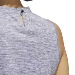 Adidas Women's Essentials Heathered Mock-Neck Sleeveless Golf Polo 2023 - Black -golf adidas womens essentials heathered mock neck sleeveless golf polo 2023 black 145049 c 3