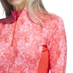 Adidas Women's Essentials Long Sleeve Printed Mock Polo 2023 - Bright Red -golf adidas womens essentials long sleeve printed mock polo 2023 bright red 145057 c 4