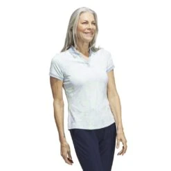 Adidas Women's Jacquard Polo 2023 - White/Wonder Blue -golf adidas womens jacquard polo 2023 whitewonder blue 144921 c 3