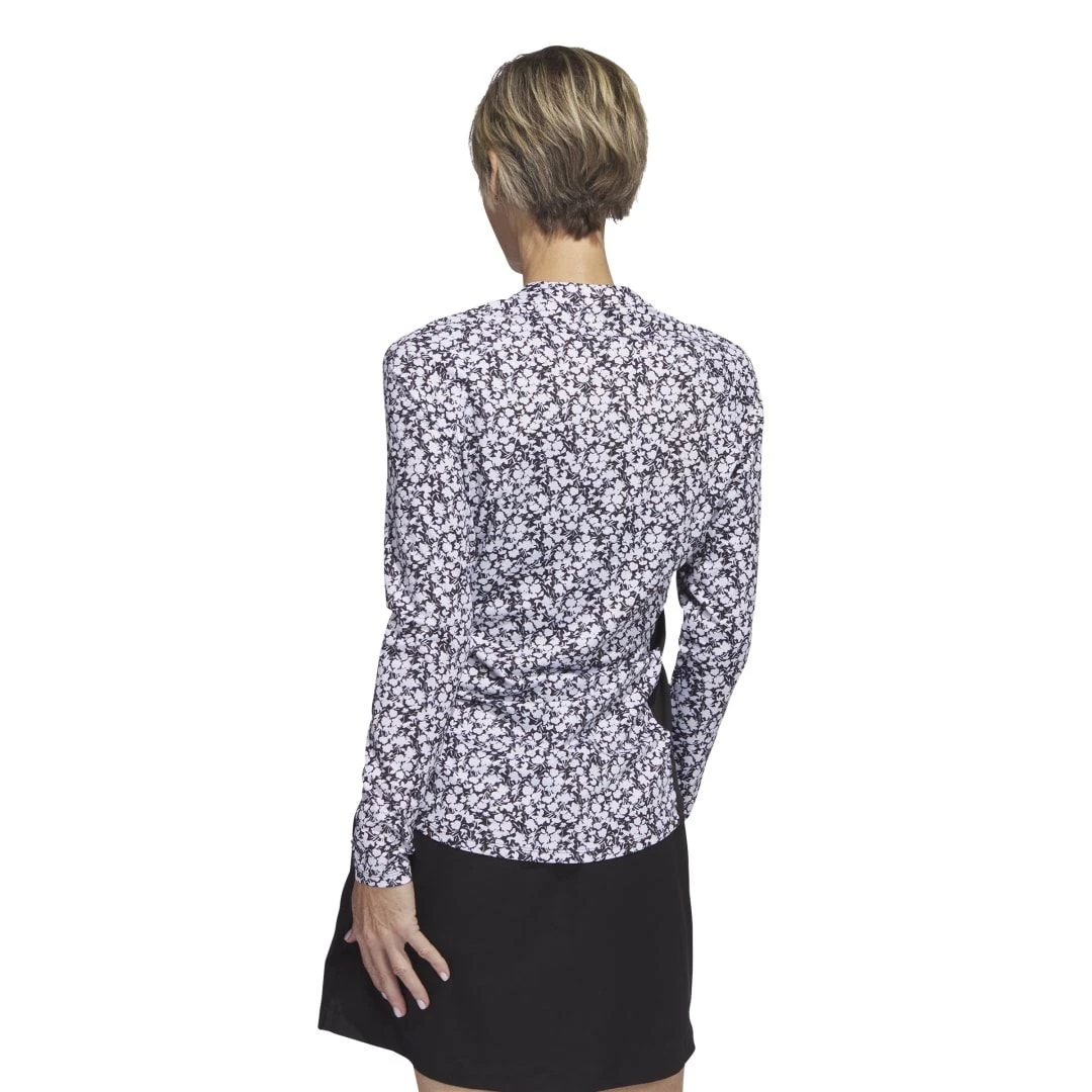 Adidas Women's Ultimate365 Printed 1/4-Zip Mock-Neck Pullover 2023 - Black 4 Adidas Women's Ultimate365 Printed 1/4-Zip Mock-Neck Pullover 2023 - Black - Image 2