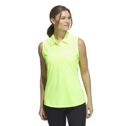 Adidas Women's Ultimate365 Solid Sleeveless Polo 2023 - Lucid Lemon