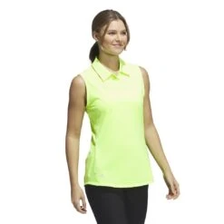 Adidas Women's Ultimate365 Solid Sleeveless Polo 2023 - Lucid Lemon -golf adidas womens ultimate365 solid sleeveless polo 2023 lucid lemon 144957 c 3