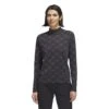 Adidas Women's Ultimate365 Tour Monogram Mock Neck Long-Sleeve Top 2023 - Black -golf adidas womens ultimate365 tour monogram mock neck long sleeve top 2023 black 145065 c 1