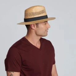 Backspin Men's Woven Paper Fedora -golf backspin mens woven paper fedora 133378 c 3