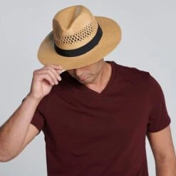 Backspin Men's Woven Paper Fedora -golf backspin mens woven paper fedora 133378 c 4
