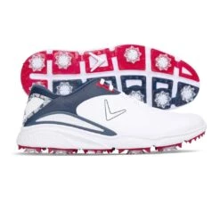 Callaway Men's Coronado V3 Golf Shoe - White/Blue/Red