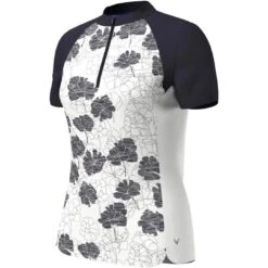 Callaway Women's Cut-Out Textured Floral Golf Top