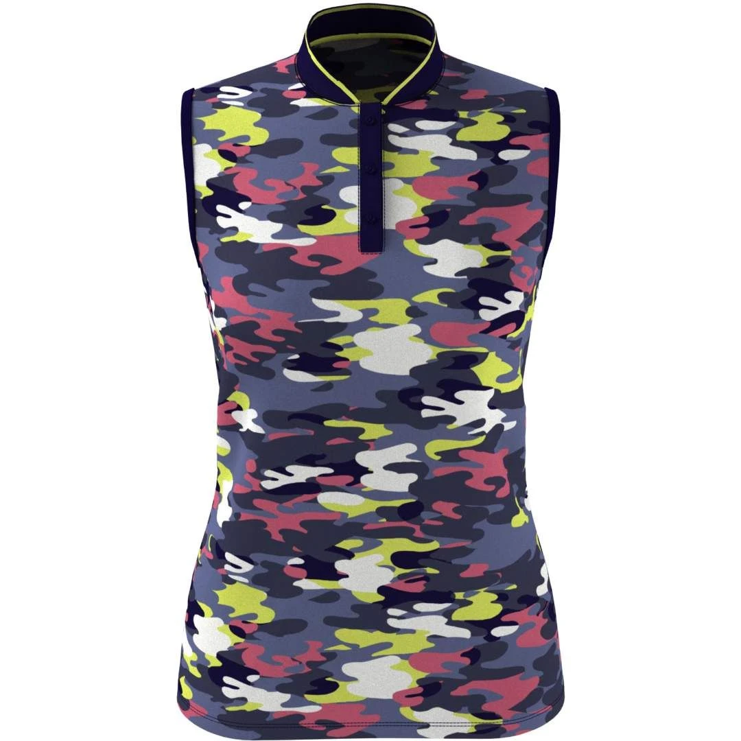 Callaway Women's Multicolor Camo Sleeveless Polo 2023 3 Callaway Women's Multicolor Camo Sleeveless Polo 2023