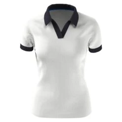 Callaway Women's Color Block V-Placket Polo -golf cap v placket color block white