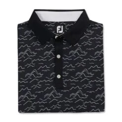 FootJoy Men's Wave Print Polo 23 - Black