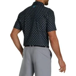 FootJoy Men's Flower Foulard Polo 23 - Black 8 FootJoy Men's Flower Foulard Polo 23 - Black -golf foo 29177 flower foulard lisle 2