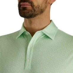 FootJoy Men's Micro-Floral Polo 23 - Palm Green -golf foo 29180 micro floral lisile 3