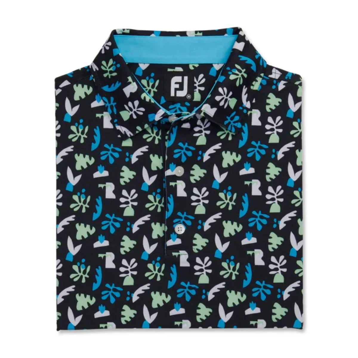FootJoy Men's Jungle Leaves Polo 23 - Black 3 FootJoy Men's Jungle Leaves Polo 23 - Black