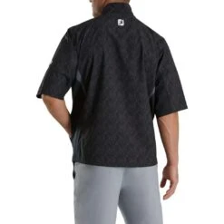 FootJoy Men's 2022 Hydrolite Short Sleeve Rain Shirt - Black Marble -golf footjoy mens 2022 hydrolite short sleeve rain shirt black marble 130647 c 3