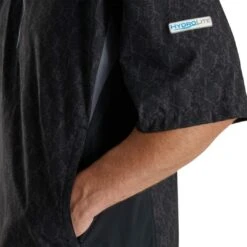 FootJoy Men's 2022 Hydrolite Short Sleeve Rain Shirt - Black Marble -golf footjoy mens 2022 hydrolite short sleeve rain shirt black marble 130647 c 4