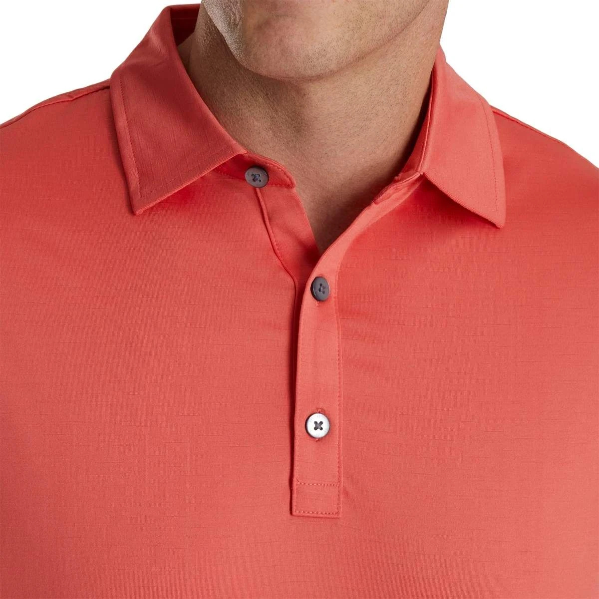 FootJoy Men's 2022 Slub Yarn Polo - Coral 6 FootJoy Men's 2022 Slub Yarn Polo - Coral - Image 4