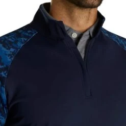 FootJoy Men's Camo Color Block Mid-Layer Golf Pullover 2023 - Navy -golf footjoy mens camo color block mid layer golf pullover 2023 navy 139993 c 3