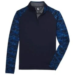 FootJoy Men's Camo Color Block Mid-Layer Golf Pullover 2023 - Navy -golf footjoy mens camo color block mid layer golf pullover 2023 navy 139993 c 4