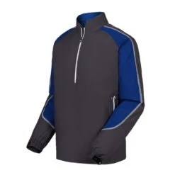 FootJoy Mens 1/2 Zip Sport Windshirt - Charcoal/Royal