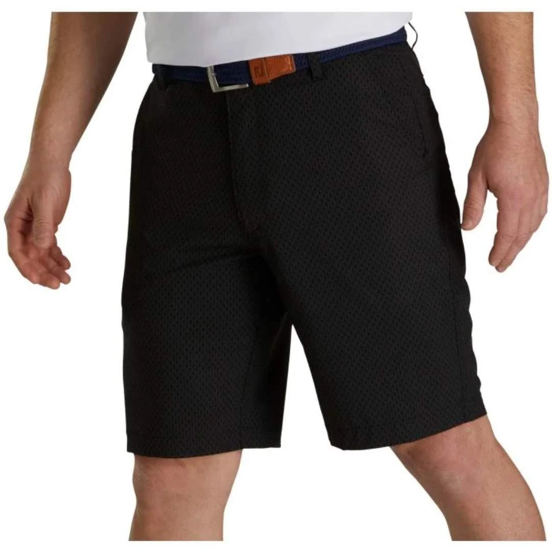 FootJoy Men's Tonal Print Lightweight 9 Inch Golf Shorts 2023 - Black 3 FootJoy Men's Tonal Print Lightweight 9 Inch Golf Shorts 2023 - Black