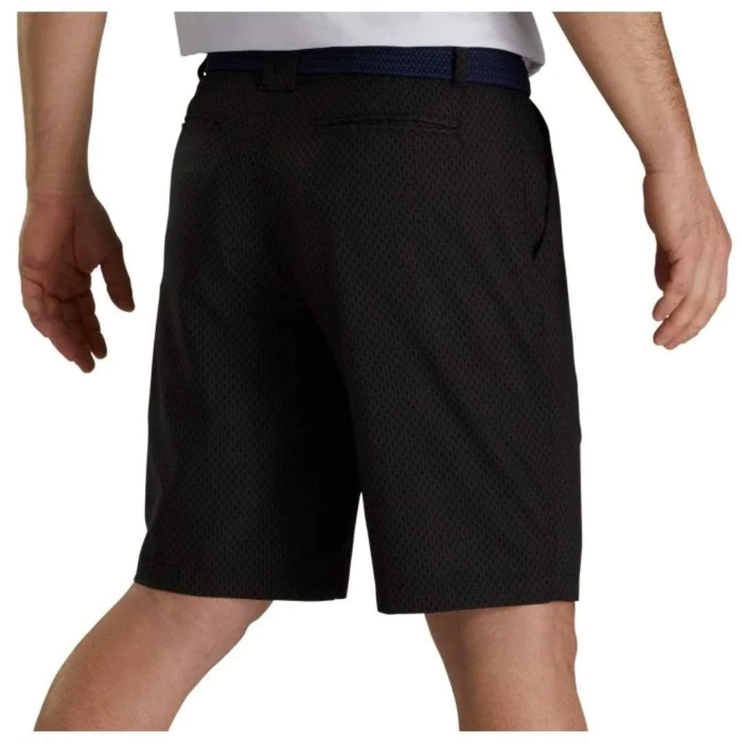 FootJoy Men's Tonal Print Lightweight 9 Inch Golf Shorts 2023 - Black 4 FootJoy Men's Tonal Print Lightweight 9 Inch Golf Shorts 2023 - Black - Image 2