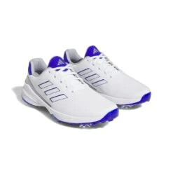 Adidas Men's 2023 ZG23 Golf Shoe - White/Lucid Blue -golf gw1179 6 footwear photography front lateral top view white