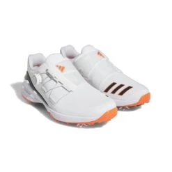 Adidas Men's 2023 ZG23 BOA Golf Shoe - White/Semi Solar Red -golf gy9716 6 footwear photography front lateral top view white