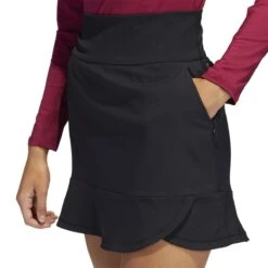 Adidas Women's Frill Skirt 2023 - Black -golf ha3460 8 apparel on model detail view 2 white