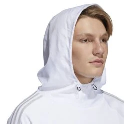 Adidas Men's 2022 3-Stripes Cold.Rdy Hoodie -golf hf6510 8 apparel on model detail view 2 white