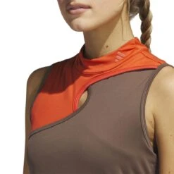 Adidas Women's Ultimate365 Tour Colorblocked Golf Dress 2023 -golf hs8956 10 apparel on model detail view 1 white