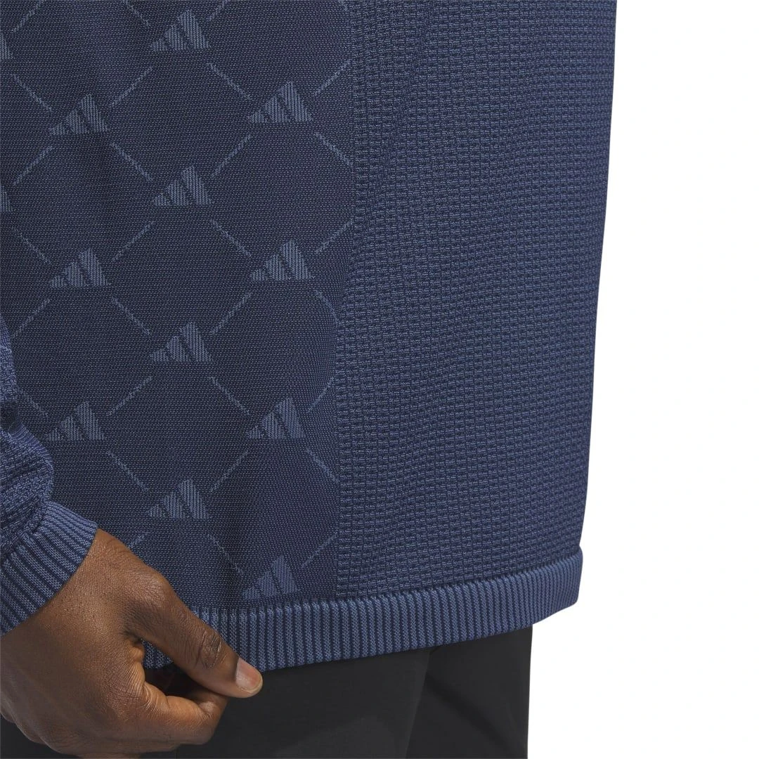 Adidas Men's Ultimate365 Tour PRIMEKNIT Long Sleeve Polo 2023 - Navy 7 Adidas Men's Ultimate365 Tour PRIMEKNIT Long Sleeve Polo 2023 - Navy - Image 5