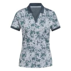 Adidas Women's Jacquard Polo 2023 - Wonder Blue/Arctic Night -golf hy7169 1 apparel photography front view white