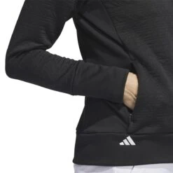 Adidas Women's COLD.RDY Jacket 2023 - Black -golf hy7182 9 apparel on model detail view 2 white