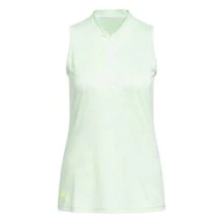 Adidas Women's Essentials Sleeveless Polo 2023 - Lucid Lemon -golf hy7193 1 apparel photography front view white