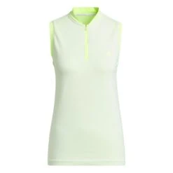 Adidas Women's Ultimate365 Tour PRIMEKNIT Sleeveless Polo 2023 - White 15 Adidas Women's Ultimate365 Tour PRIMEKNIT Sleeveless Polo 2023 - White -golf hy7207 1 apparel photography front view white