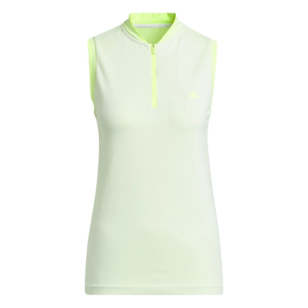 Adidas Women's Ultimate365 Tour PRIMEKNIT Sleeveless Polo 2023 - White 9 Adidas Women's Ultimate365 Tour PRIMEKNIT Sleeveless Polo 2023 - White - Image 7