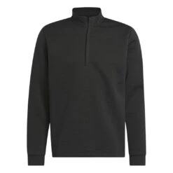 Adidas Men's DWR Quarter-Zip Sweatshirt 2023 - Black 13 Adidas Men's DWR Quarter-Zip Sweatshirt 2023 - Black -golf hz0436 1 apparel photography front view white